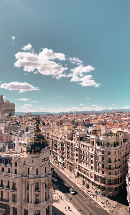 Vista aérea de la Gran Vía de Madrid